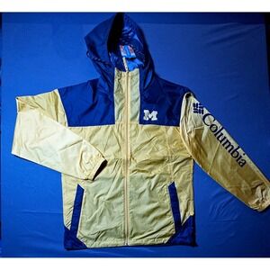New Columbia Michigan Wolverines CLG Flash Challenger II Windbreaker Navy Gold
